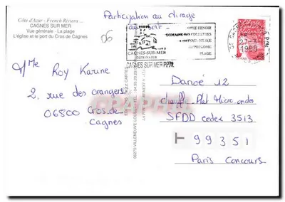 Cagnes-sur-Mer — ogólny widok portu i kościoła — Wydawnictwo Villeneuve-Loubet, nr 258089 — Rewers