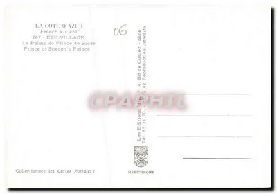 Pavementowa uliczka w Eze — La Côte d'Azur — Wydawca IRIS, n° 267 — Rewers