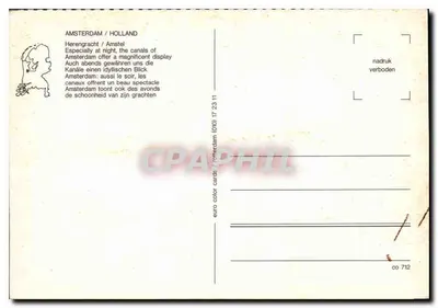Herengracht — Amsterdam — euro color cards (OHD) n° 712 — Rewers