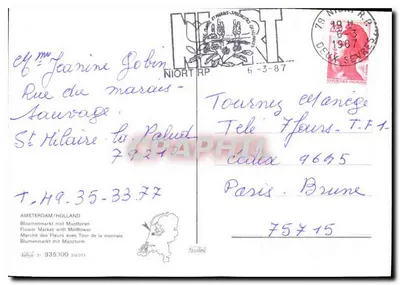 Stara pocztówka Rzeczna fantazja Ilustrator Le Raspail — Rewers