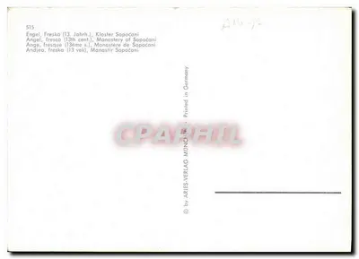Engel, Freske (13. Jahrhundert) — Kloster Sopoćani — Verlag Aries-Verlag München, Nr. 515 — Rückseite