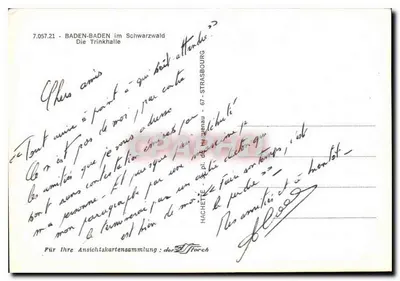 Baden-Baden w Schwarzwaldzie — Trinkhalle — Hachette, 7.057.21 — Rewers