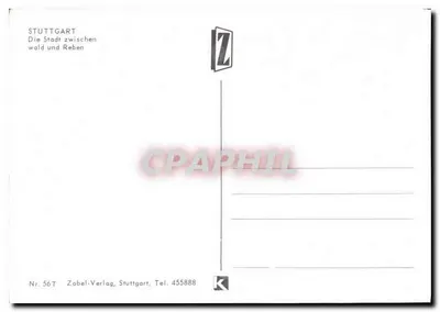 Stuttgart — Miasto między lasem a winnikiem — Zobel-Verlag, n° 56T — Rewers