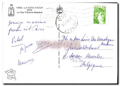 Rue Piétonne Masséna — Nice — Éditions de France — Rewers
