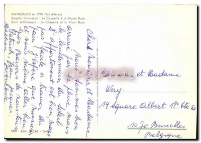 Dwa dzieci w Val d'Ayas — wydawca SACAT, nr 1259 — Rewers