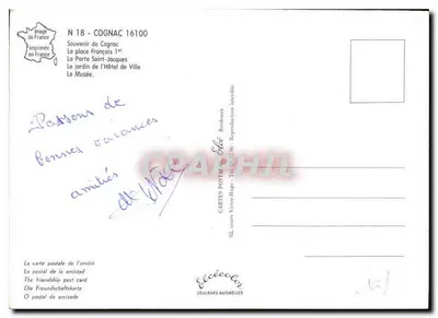 Cognac — Lembrança de Cognac — Élécé — Verso