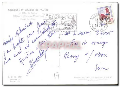 Plaża Chay w Royan — Côte de Beauté — Éditions d'Art 'YVON' — Rewers
