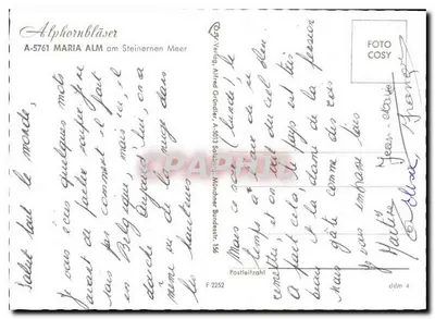 Maria Alm am Steinernen Meer — gracz na alpornie — wydawca Cosy, n° A-5761 — Rewers