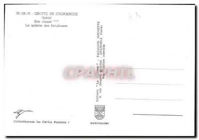 Gruta de Choranche — Sítio classificado — Edições 'La Girogne' — Verso