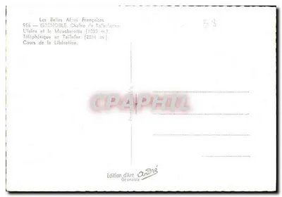 Grenoble — widok panoramiczny z zasnieżonymi górami — Wydawnictwo Art André — Rewers