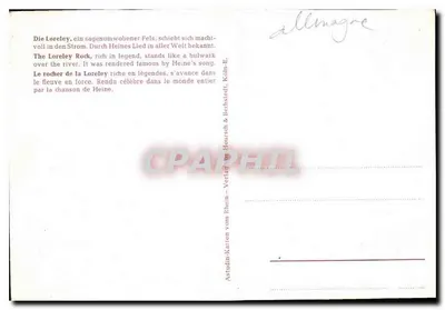 Die Lorelei — legendärer Felsen am Rhein — Verlag H. H. H. & Co. — Rückseite