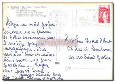 Saint-Paul - Côte d'Azur — Allgemeine Ansicht des Dorfes — Editions GILLETTE — Rückseite
