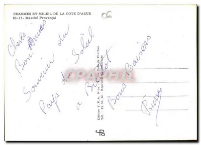 Mercado provençal — Charms e Sol da Costa Azul — Edição Y. A. Nice — Verso