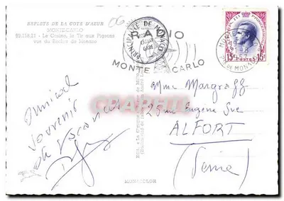 Widok Kasyna w Monte-Carlo — Półwysp Azur — wydane przez MONACOLOR — Rewers