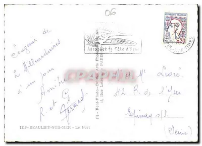 Port de Beaulieu-sur-Mer — Widok portu z jachtami — Réal-Photo-Cie des Arts Photographiques — Rewers