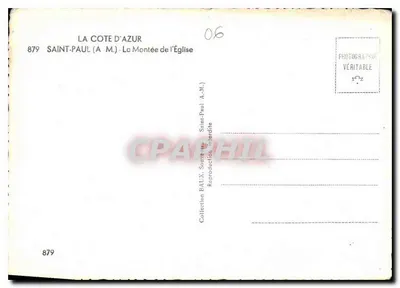 Saint-Paul-la-Roche — A Subida da Igreja — Coleção B.A.L.U.X. n°879 — Verso