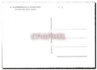 Catedral de Chartres — Portal Sul (século XIII) — Editor Houvet, n° 9 — Verso