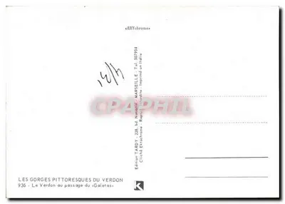 De pittoreske gorges van het Verdon — passage van het Galetas — Editie Tardy — Achterkant