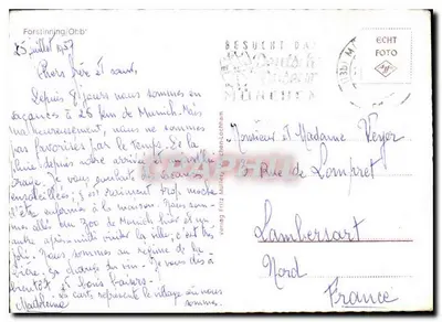 Forstinning/Oberbayern — widok panoramiczny i wieś — Verlag Fritz Wulter, München — Rewers