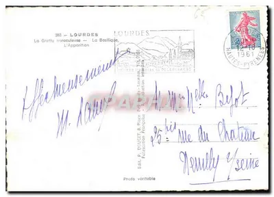 Lourdes — Souvenir de Lourdes — P. Doucet, wydawca — Rewers