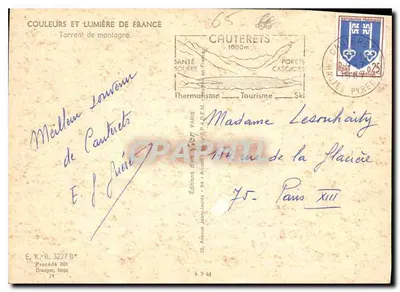 Strumień górski — Cauterets — Wydawnictwo Jean Jaurès — Rewers