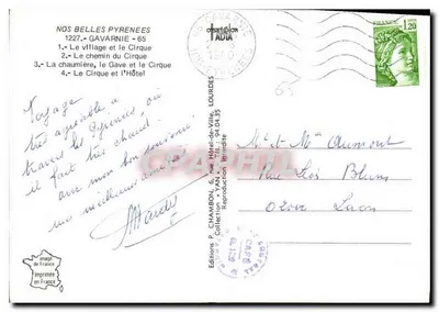 Gavarnie — Souvenir de Gavarnie — Edizioni YAN — Verso