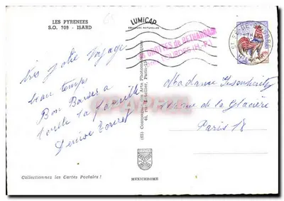 Mont Blanc — Herbstansicht mit Steinbock — Verlag IRIS, Nr. 709 — Rückseite