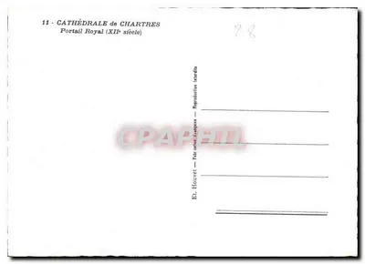 Katedra w Chartres — Portaal Królewski (XII wiek) — Wydawnictwo Houvet — Rewers
