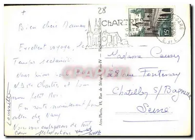 Chartres. De kathedraal. Koninklijk portaal. Linker venster — Jo. 87 — Achterkant