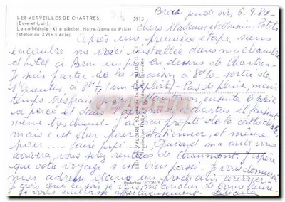 Notre-Dame du Piliers — katedra Chartres — wydawca Valoire, nr 5913 — Rewers