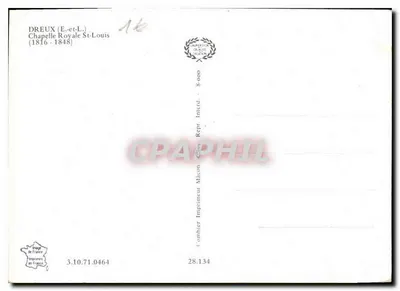Capilla Real de San Luis — (1816-1848) — Editor Combier, n° 8.000 — Reverso