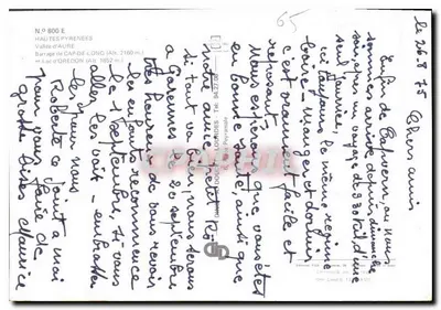 Lago de Oredon — Barragem de Cap-de-Long — Editor FISA, N° 800 E — Verso