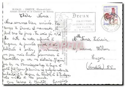 Widok zamek Dreux — Stare Biskupstwo i Szlak Okrężny — Wydawca: La Châtaigne (Dreux) — Rewers
