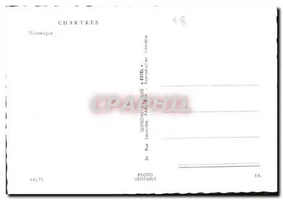 Chartres — Widok historyczny — Éditions Lecourbe, Paryż — Rewers