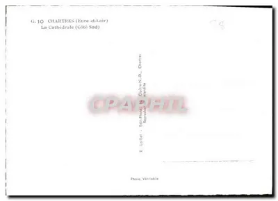 Chartres (Eure-et-Loir) — View of the Cathedral (South Side) — Publisher: Lallet, Chartres — Back