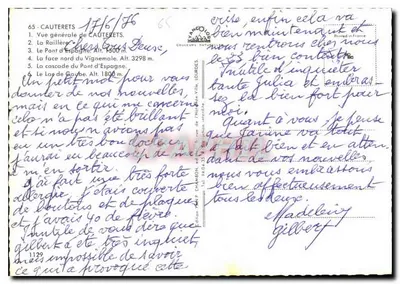 Cauterets — jego otoczenie... — Wydawnictwo P. Chamon, nr 1129 — Rewers