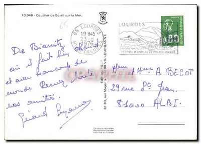 Zachód słońca nad morzem — 10.048 — Wydawnictwo Magera — Lourdes — Rewers