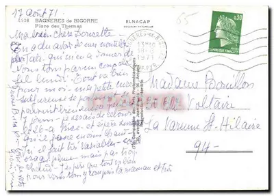 Bagnères-de-Bigorre — Praça dos Termas — Elnacap — Verso