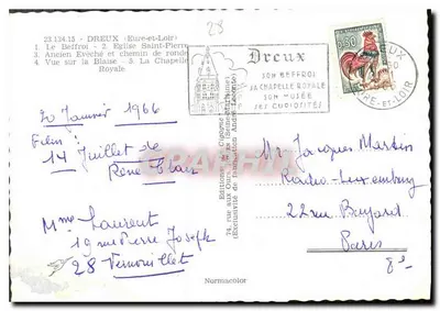 Dreux — Vista panoramica — Edizioni della Cigogne — Verso