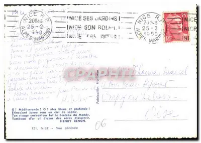 Ogólny widok Nicei — Nicea i jej ogrody — Wydawca: Nicea i jej ogrody — Rewers