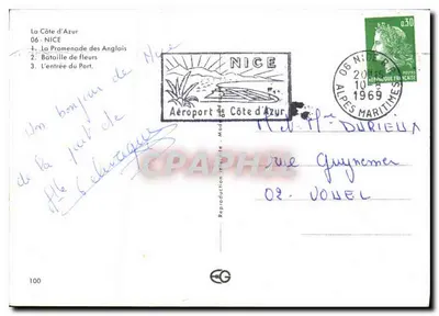 Nice — Promenade des Anglais, Bataille de fleurs, Entrée du Port — Wydawca CG, n°100 — Rewers