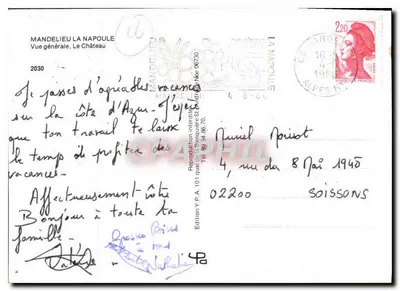 Mandelieu-la-Napoule — Ogólny widok, Zamek — Wydanie Y.P.A. n° 067/70 — Rewers