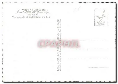 Castellane — Ogólny widok i Najświętsza Panienka z Górnego Skarpu — Wydawnictwo Lapie — Rewers