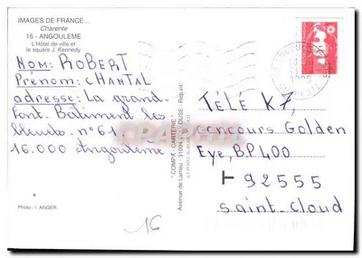 Castello d'Angoulême — Il piazzale J. Kennedy — Editore: Images de France — Verso