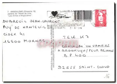 Angoulême — Giardini del municipio — ARTAUD Frères — Verso