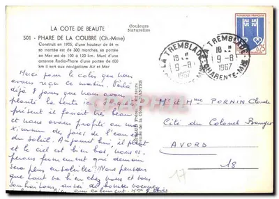 Farynka Coubre — Côte de Beauté — Wydawca ARSAUD Frères, n°501 — Rewers