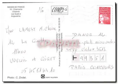 Charmante Charente — Die Quais in Angoulême — Verlag COMPA-CARTERIE — Rückseite