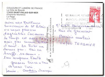 La Côte de Beauté — Saint-Palais-sur-Mer — Wydawnictwo S.P.A.D.E.M. — Rewers