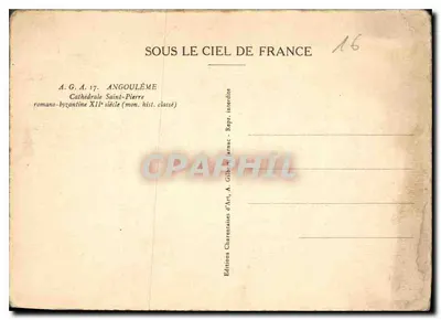 Angoulême — Kerk van Sint-Pieter — Edities Charentaise d'Art, A. Gilber — Achterkant