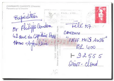 Encantadora Charente — Panorama sobre a Charente — Editor ELCE — Verso